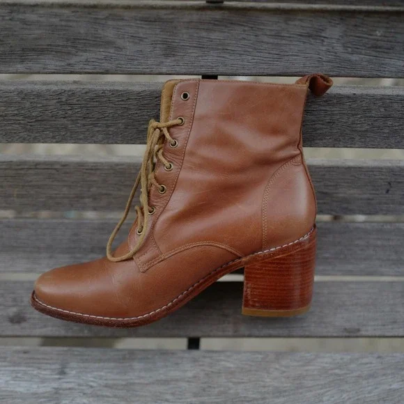 EUC Fortress of Inca Alexandra Paige Leather Combat Bootie Sz 8.5 - Picture 3 of 10